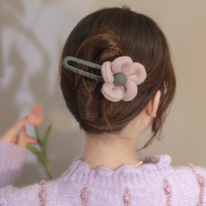 Elegante Plüsch-Blumen-Haarspange