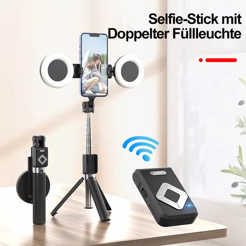 Selfie-Stick mit LED-Aufhelllicht