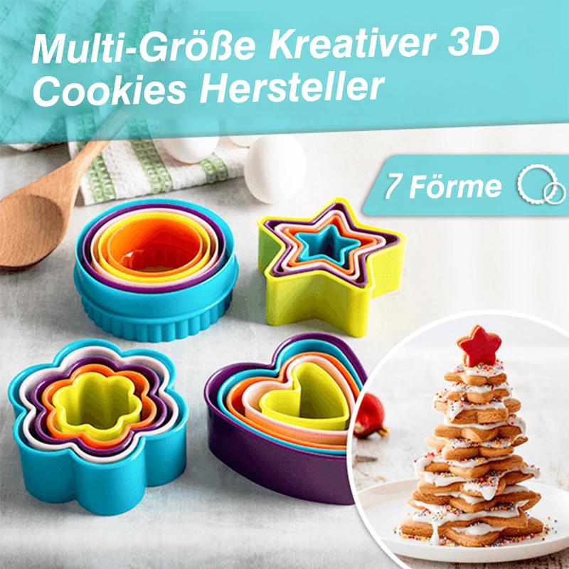 Multi-Größe Kreativer 3D Cookies Hersteller, 5- Set