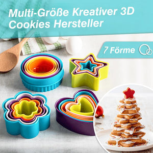 Multi-Größe Kreativer 3D Cookies Hersteller, 5- Set