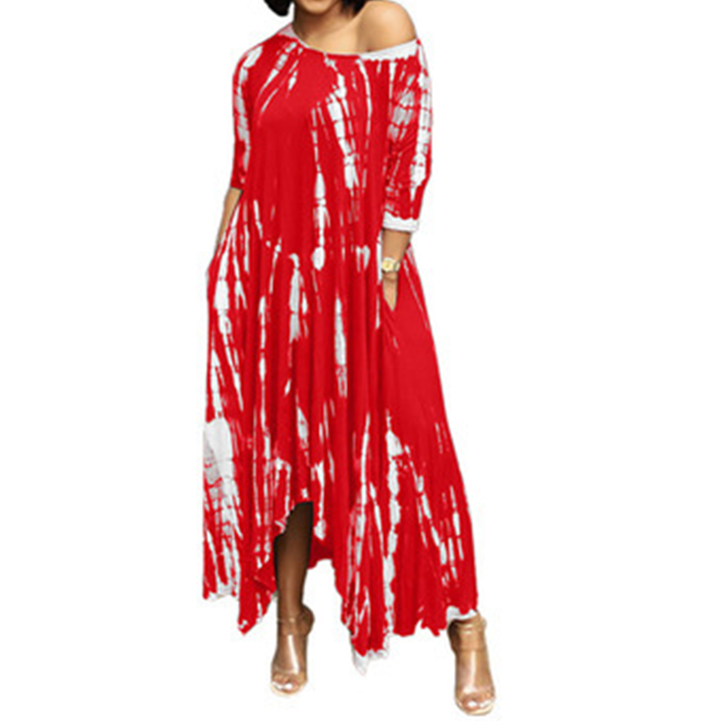 Unregelmäßiges Kleid mit Batikmuster
