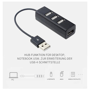 4 Ports LED USB 3.0-Adapter-Hub Ein- / Ausschalter für PC Laptop BK (4 USB-Ports-Hubadapter, Schwarz)
