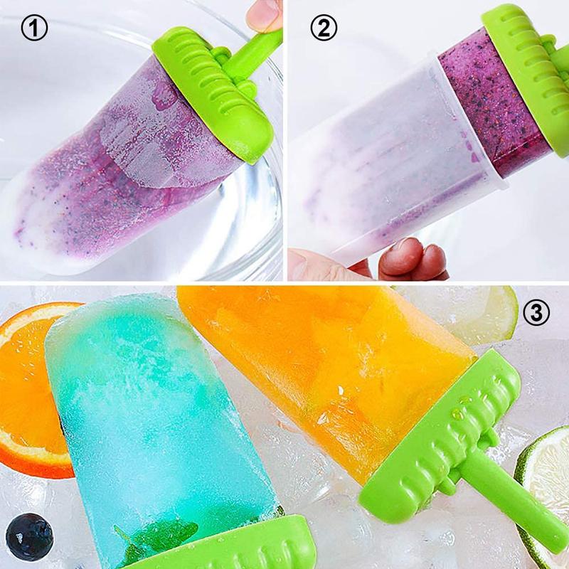 Wiederverwendbare 6 Zellen DIY Frozen Ice Cream Pop Lolly Formen