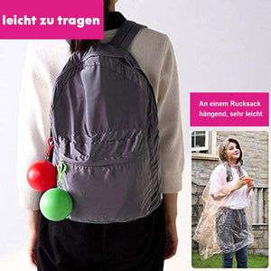 bunter Regenponcho mit tragbarem Hakenball