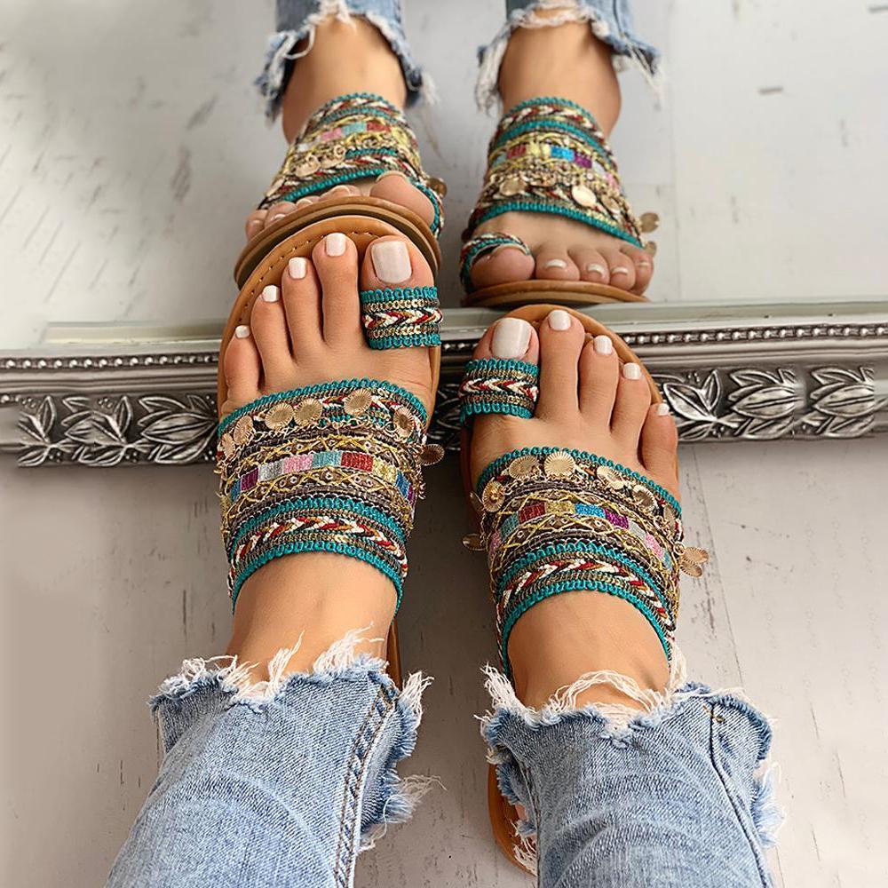 Ethnische Boho-Stil Zehenring Sandalen