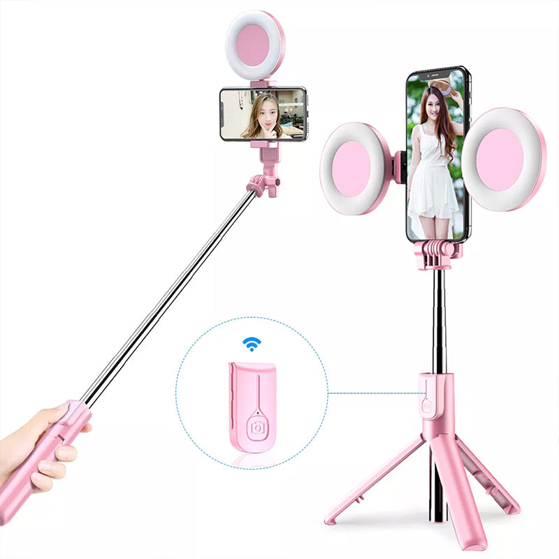 Selfie-Stick mit LED-Aufhelllicht