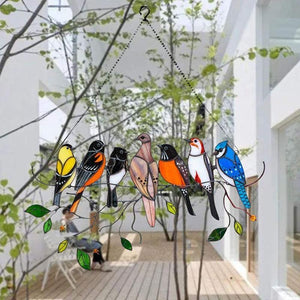 Vögel Glasmalerei Fensterbehänge
