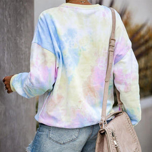 Damen Tie-Dye Langarmpullover