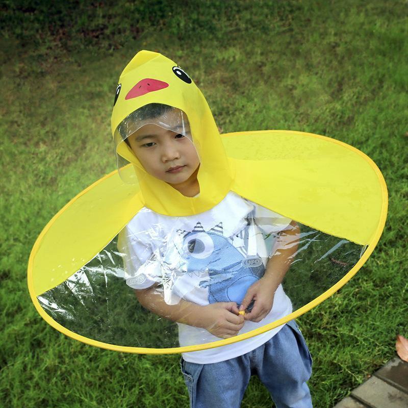 Kleine gelbe Ente UFO-Regenmantel