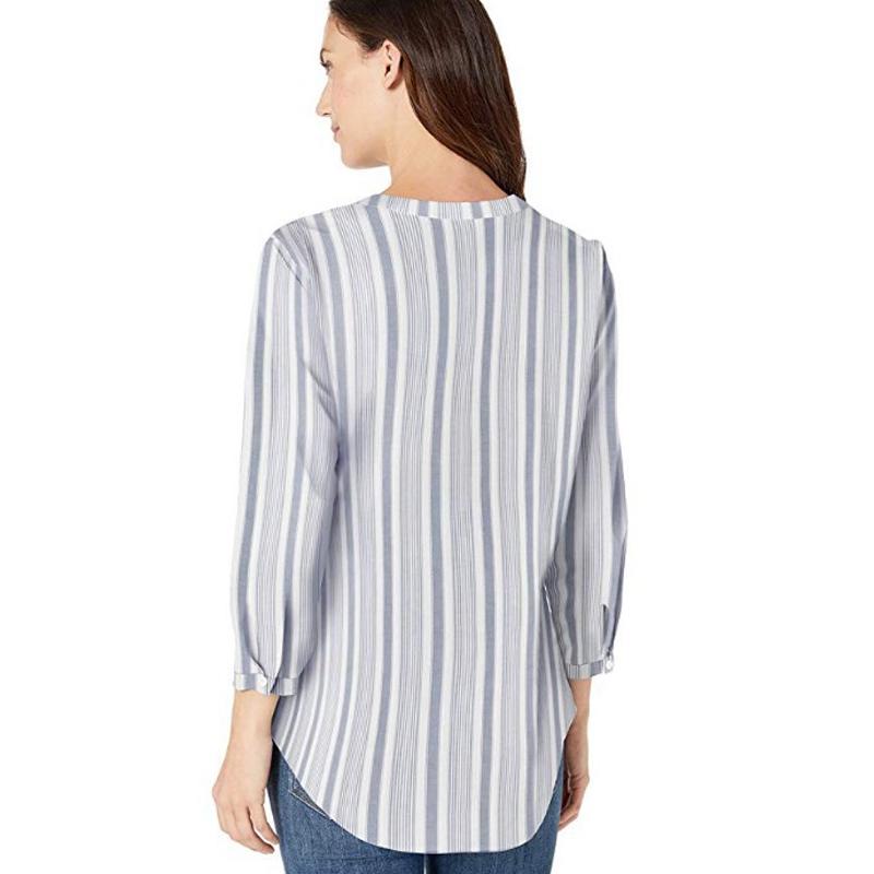 Langarm-Baumwoll-Popover-Shirt Für Damen