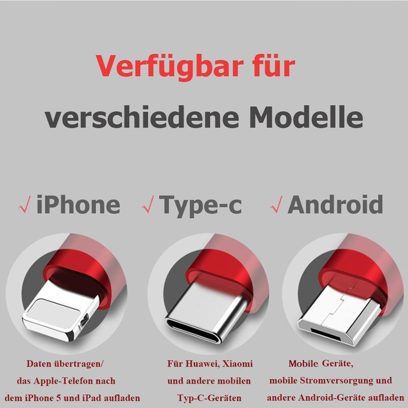 Bequee 3-1 Einziehbares Ladekabel für IOS, Micro und Type-c