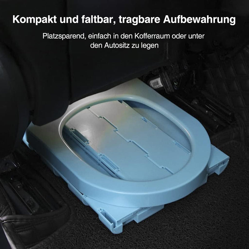 Klappbare Toilette im Auto